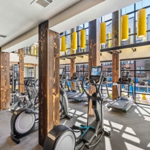 downstairs of the club fitness center