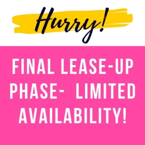 Hurry Final Lease-Up Phase Limited Availability